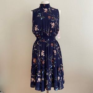 Nanette Lepore Sleeveless Smocked Mock Neck Dress Size 10